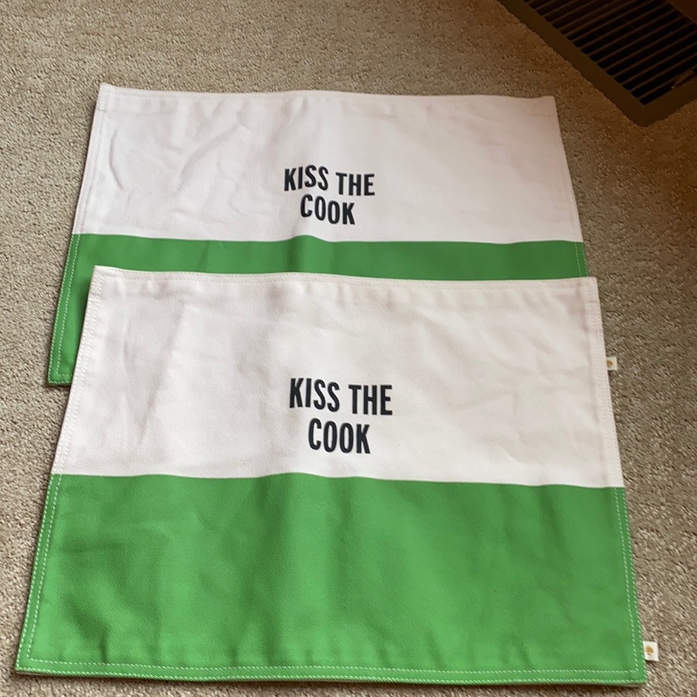Kate spade placemats kiss the cook